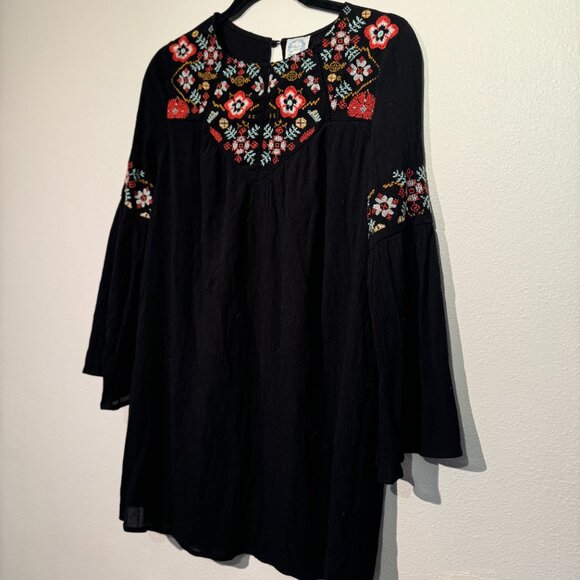 Black embroidered long sleeve  babydoll dress from Blue Rain XS - Picture 4 of 7